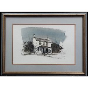 Ronald Ekholm 1976 Chadd's Ford House painting Hand Signed Pristine Cond